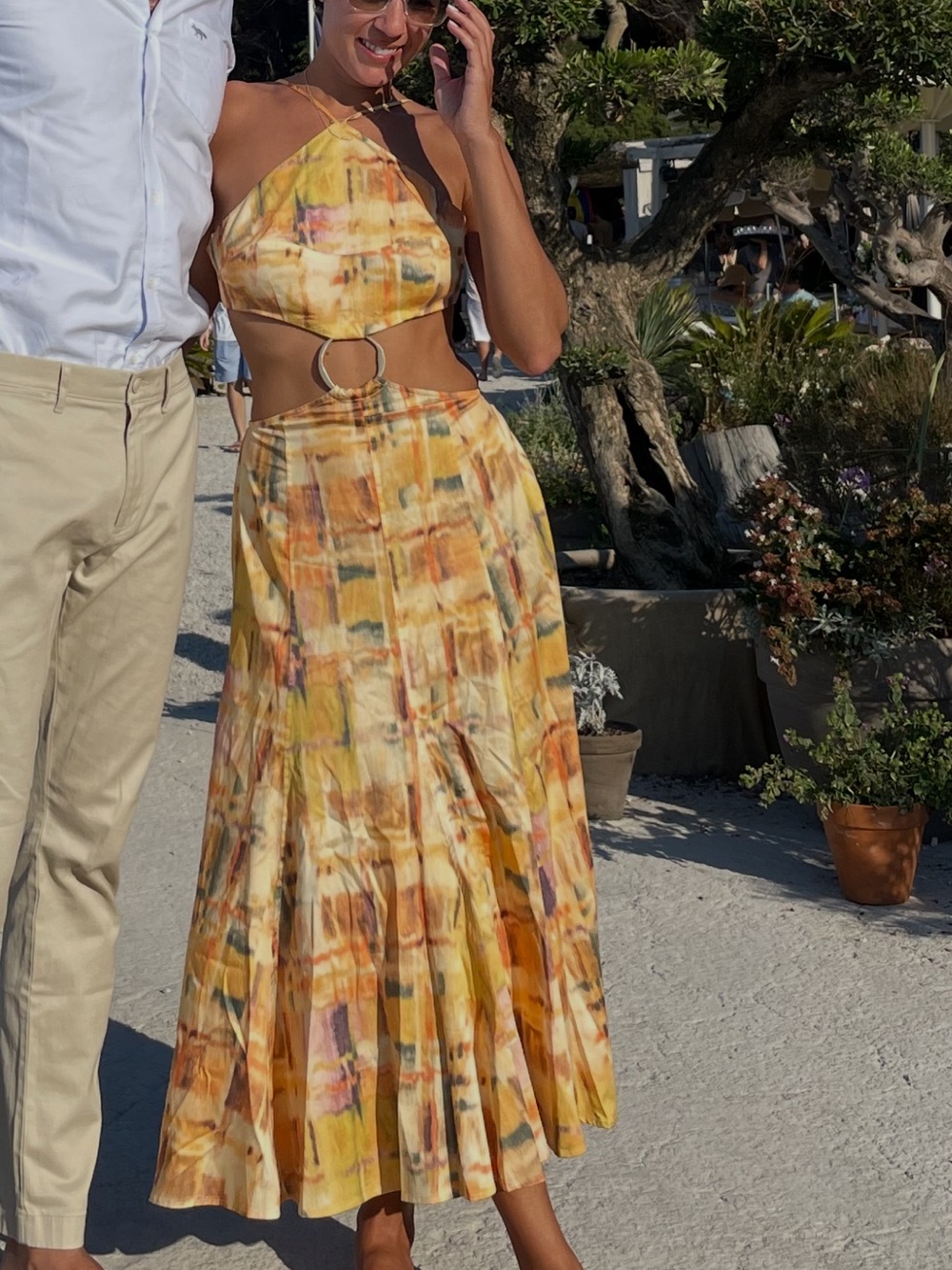 cult gaia Yellow & Orange Tie-Dye Maxi Skirt